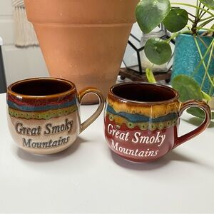 Set Of 2 12 Oz Ceramic Coffee Mugs From Smoky Mountains